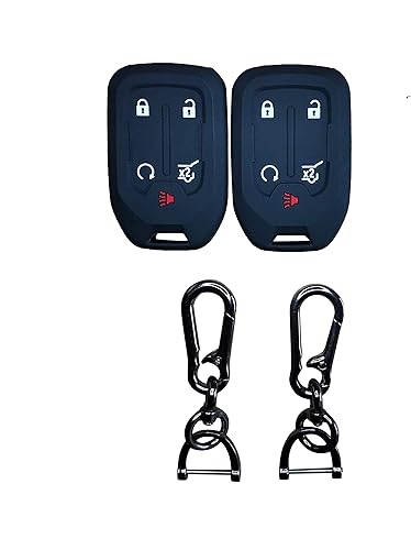 Miniatura 5 de TANDRIVE Funda para llavero para GMC Acadia Terrain Denali 2024-2017, Sierra Chevy Silverado, silicona, negro y negro