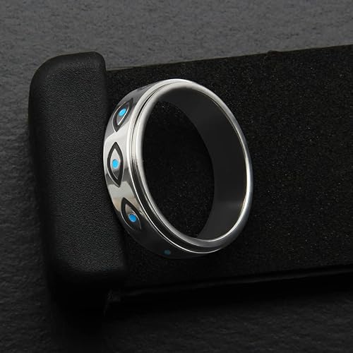 Miniatura 4 de Anillo de ansiedad para mujer, anillos giratorios anillos giratorios de acero inoxidable de 0.236 pulgadas (0.236 in) con luna y estrella para la