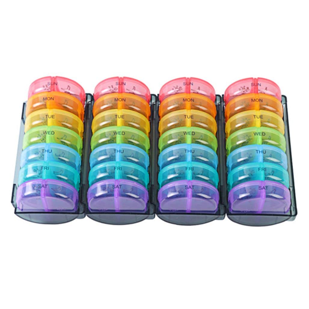 Monthly Pill Organizer 28 Day One Month Pill Box AM PM Large Capacity 28 Day Pill Case for