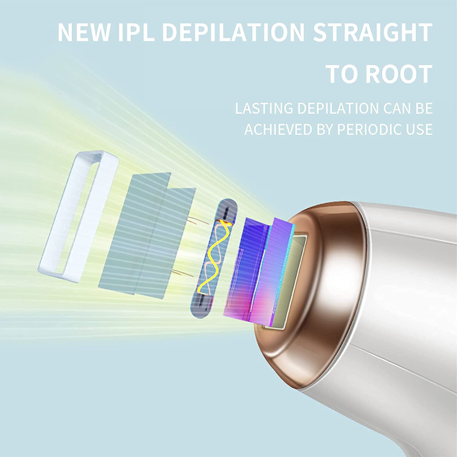 IPL Depiladora de Luz Pulsada 999,999 Flashes, Depilación Sin Dolor, Depilación Dispositivo Profesional para Piernas Cara Cuerpo, Ultima Generacion