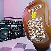 Vista 4 de Cosi Come - Ketchup italiano de tomates amarillos, 9.88 oz (280 gr), sin conservantes, sin sabores artificiales, sin OMG