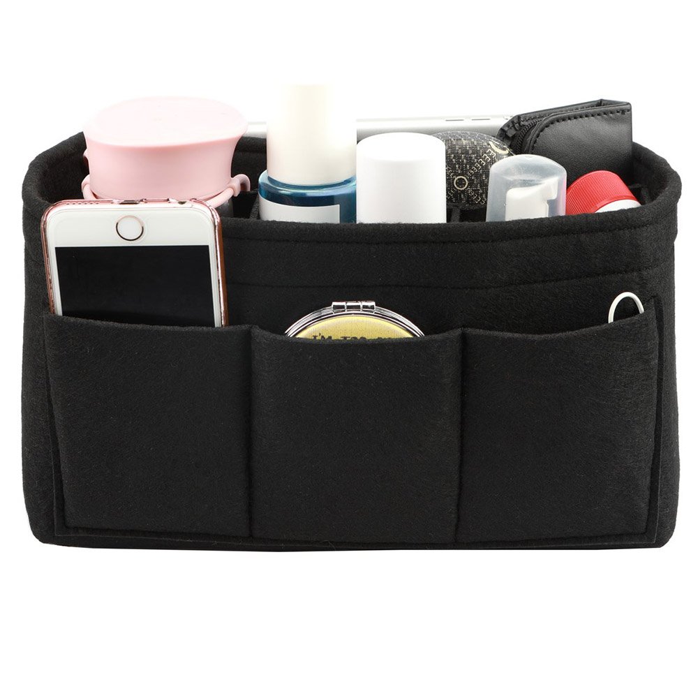 Filcowa torebka organizer torba w torbie na torebkę organizer do torebki, jedenaście kolorów trzy rozmiary średni duży XL, Czarny, XL