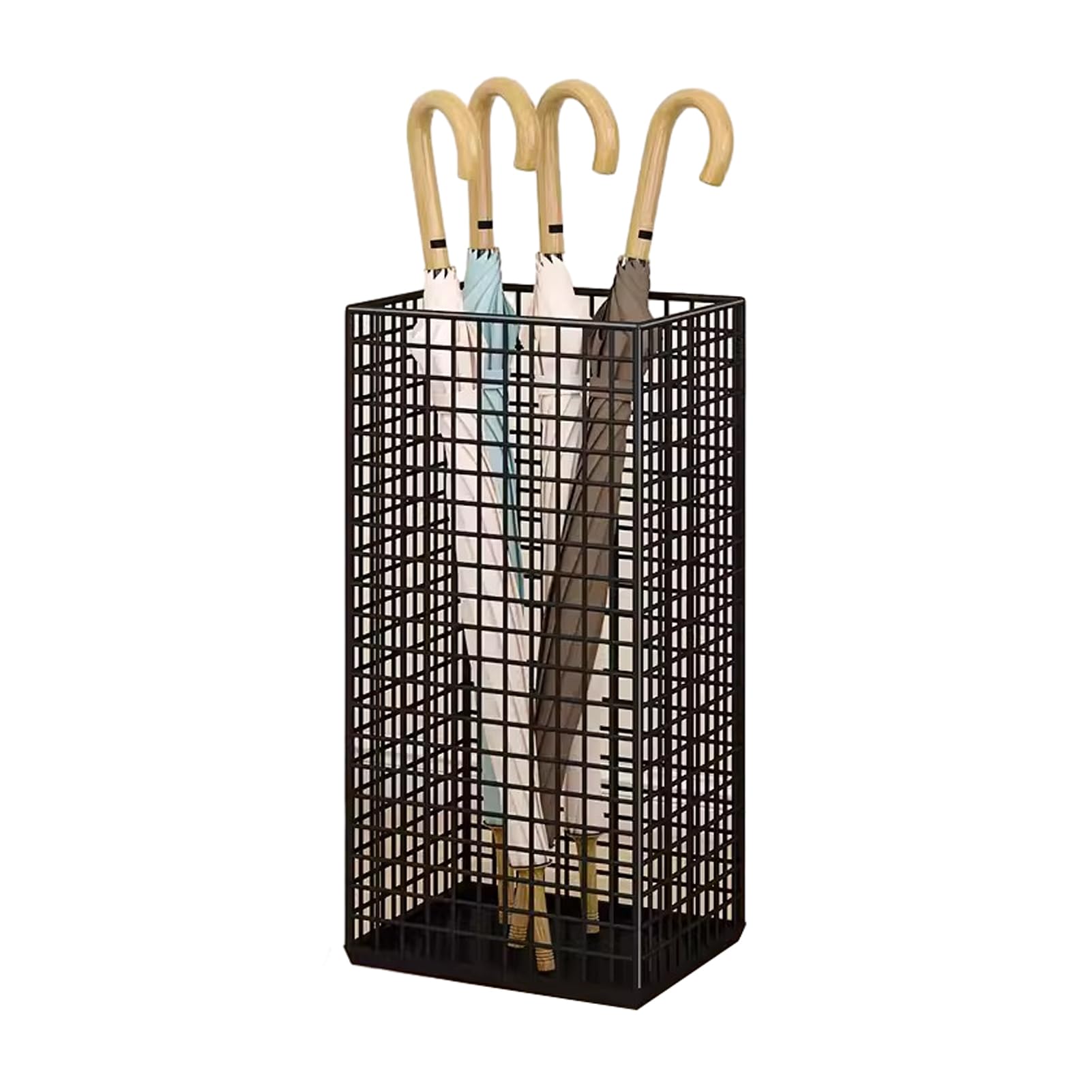 FCXWEVR Multifunctional Umbrella Stand for Entryway Independent Umbrella Holder Decorative Cane Support for Office & Home Stylish Black Umbrella Rack
