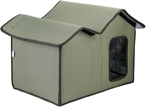 Large Insulated Cat Shelter,Cat House Waterproof, Heated Cat House Outdoor, Cat Shelter, Waterproof Weatherproof Pet House With Transparent Door