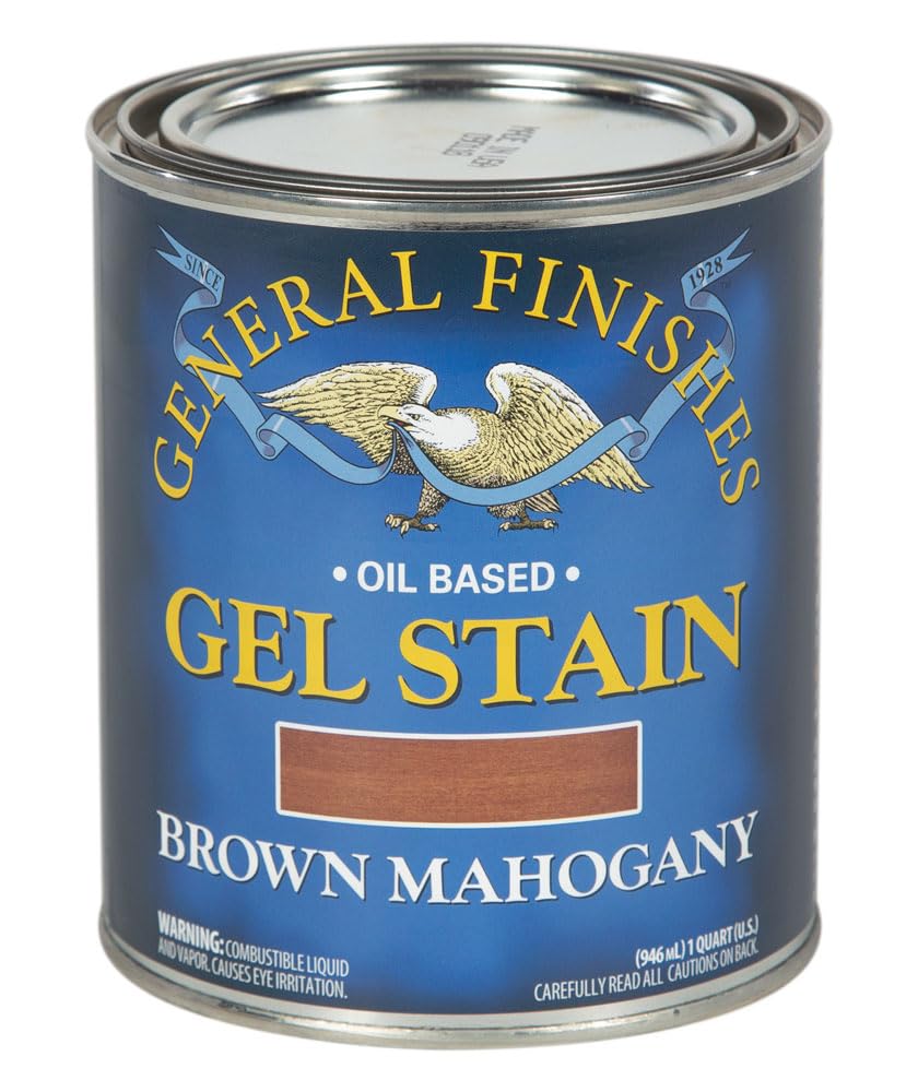 General Finishes Oil Base Gel Stain, 1 Quart, Brown Mahogany