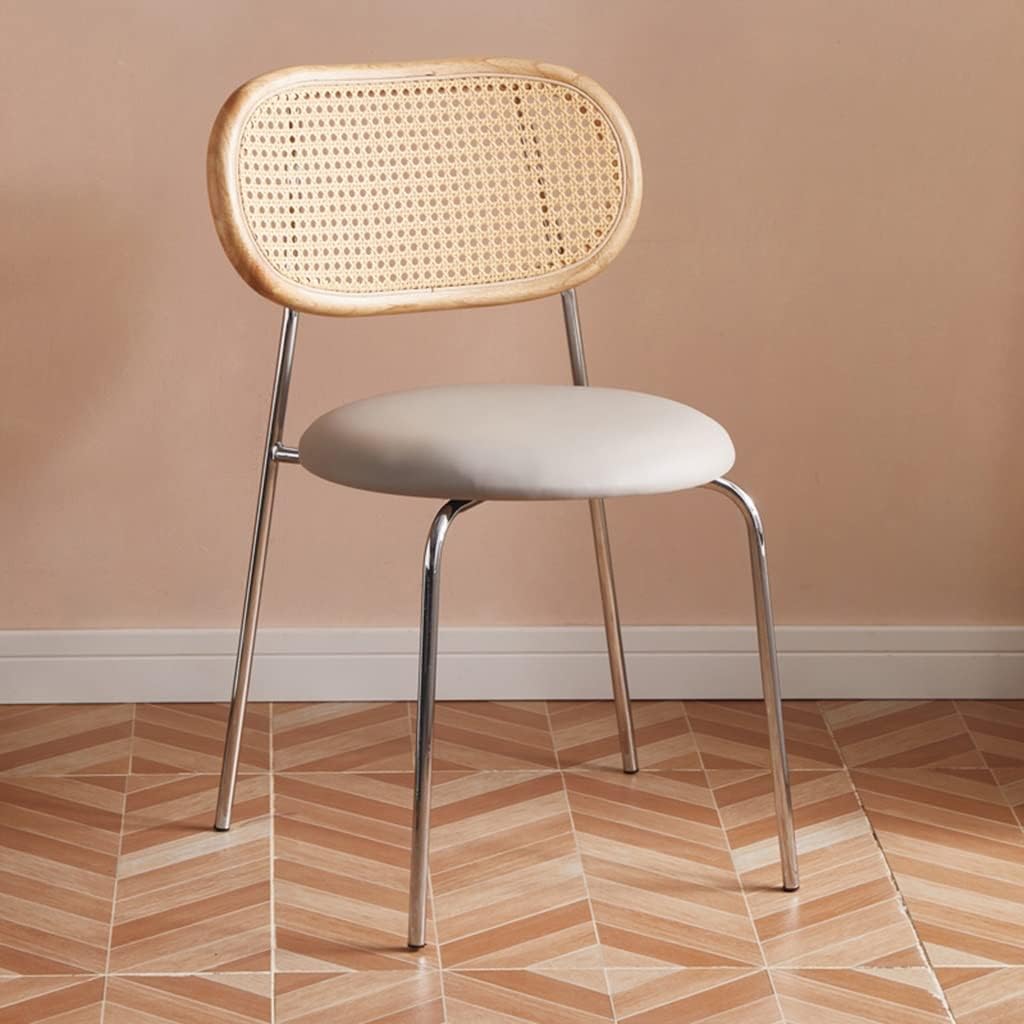 TemkIN Patio Dining Chairs, Rattan Chair, Lazy Backrest Balcony Lounge Seat, Outdoor Garden Dining Chairs, Home Casual Chair (Color : GRIS A, Size : 43 * 42.5 * 77.5cm)