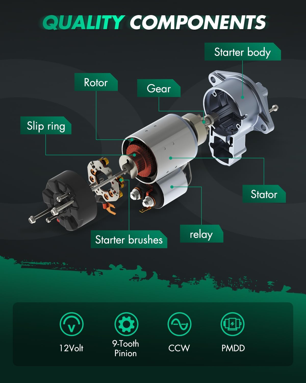SCITOO Starters New Fit for Evinrude E40E E40EL E40TE E40TEL E40TL E40TTL E48ESL E50BE E50BEL E50TEL E50TL for Johnson 40E 40EL 40R 40TE 40TEL 40TL 50TEL 1989 1990 1991 1992 1993 1994 5713 SAB0078