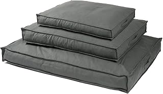 JAMAXX Premium Hundekissen - Orthopädisch Memory Schaumstoff-Flocken, Waschbar Abnehmbarer Bezug Wasserabweisend - Hundebett mit Canvas Stoffbezug PDB1007 (S) 65x50 grau
