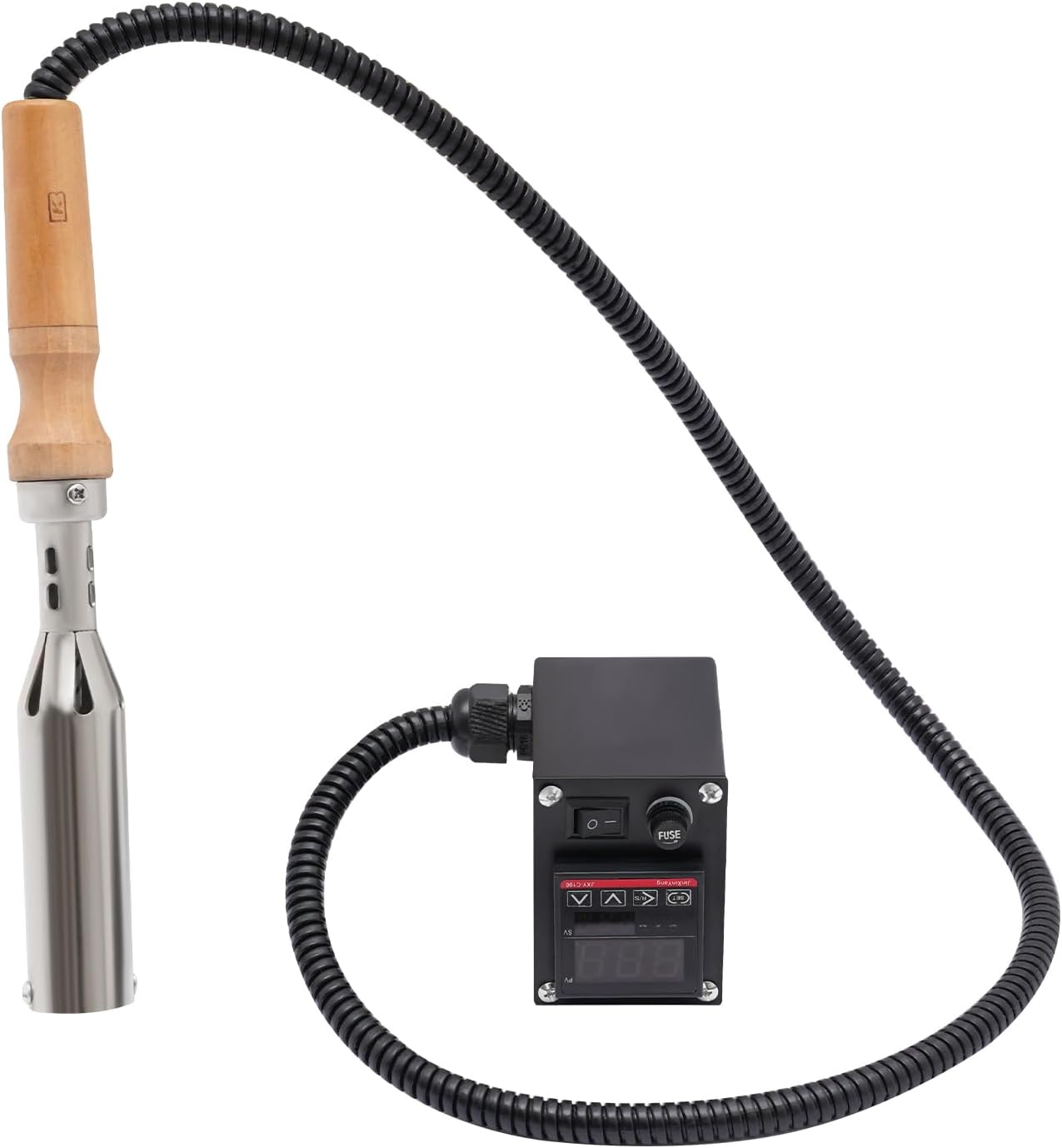 Electric Branding Iron, 300W 1.4" Wood & Leather Logo Stamp, Adjustable-Temperature Heat Embosser, Personalized DIY Woodburning Tool for Woodworker Gifts, Food & Craft Branding Creation