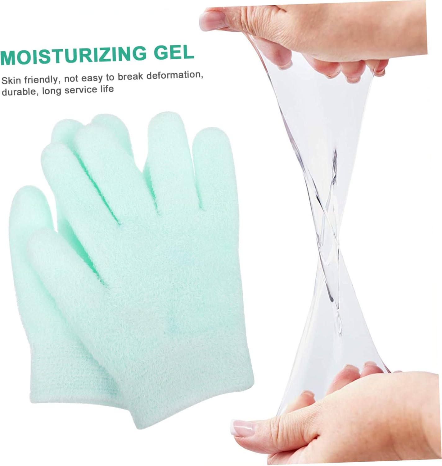 NOLITOY 4pcs Moisturizing Gel Gloves and Socks Dry Cracked Hands and Feet Treatment Spa Accessories Comfortable Overnight Use Suitable for Women