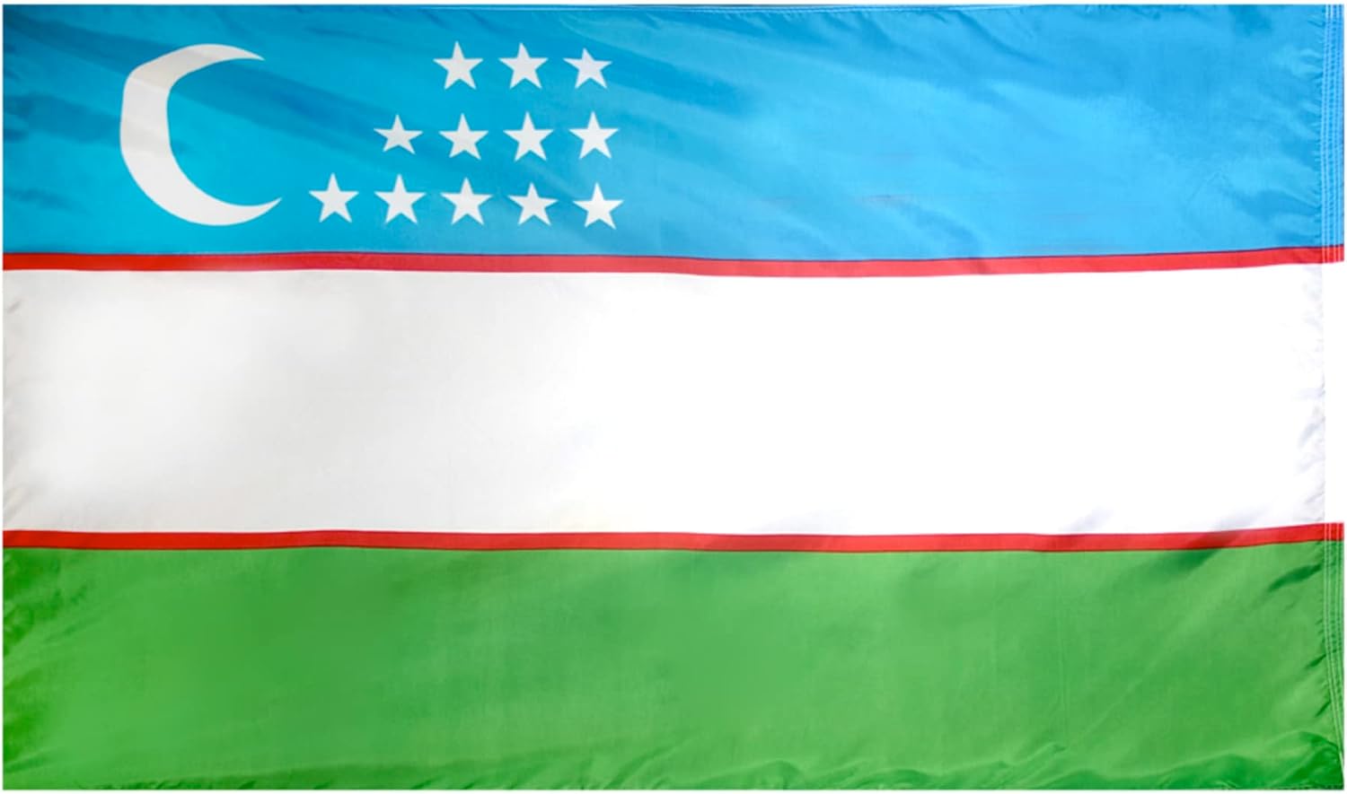 Annin Flagmakers Uzbekistan Flag USA-Made to Official United Nations Design Specifications, 3 x 5 Feet (Model 973719)