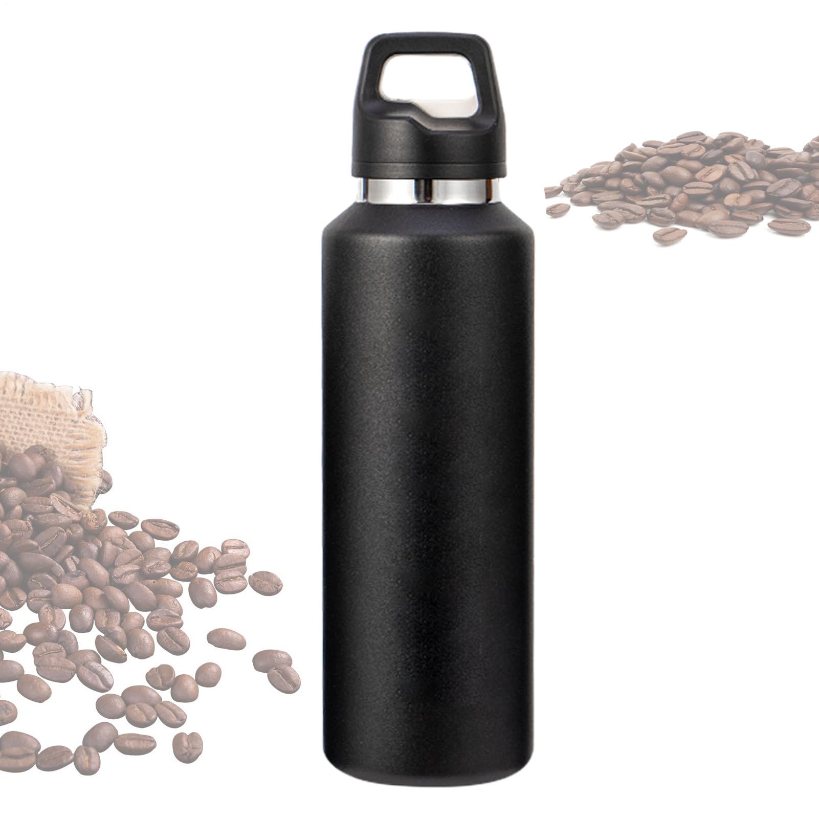 Borraccia in Metallo 600ml Acciaio Inossidabile con Apertura Facile | Borraccia Termica Isolata per Bevande per Sport Viaggio Ciclismo Escursionismo Ufficio Casa Palestra Tè Caffè Latte