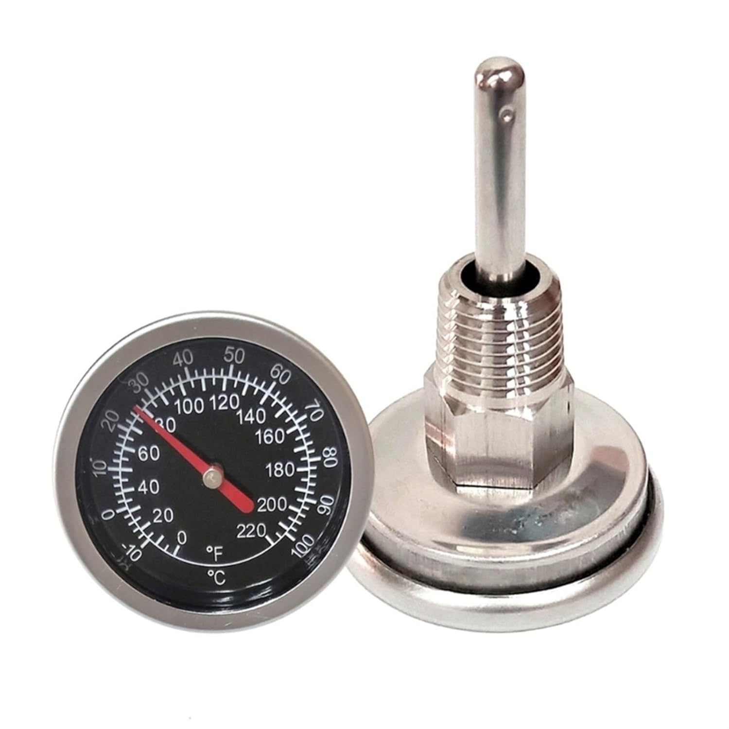 Dial Thermometer -10-100℃/0-220ºF 1/4 NPT Thread Stainless Steel Joint Temperature Meter Gauge