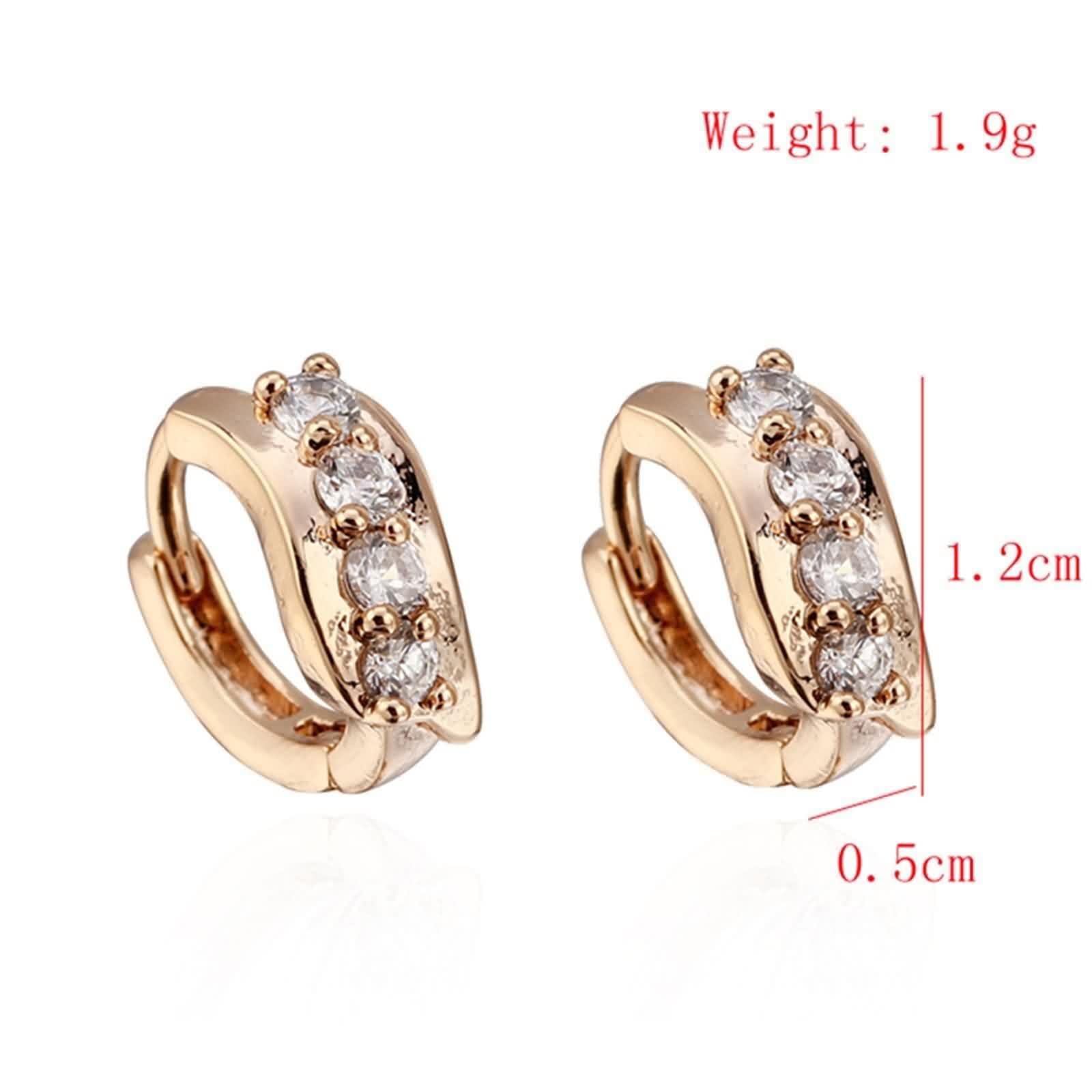 AMDXD Au585 - Pendientes de aro para mujer con moissanita, oro de 14 quilates, joyas pequeñas de oro real