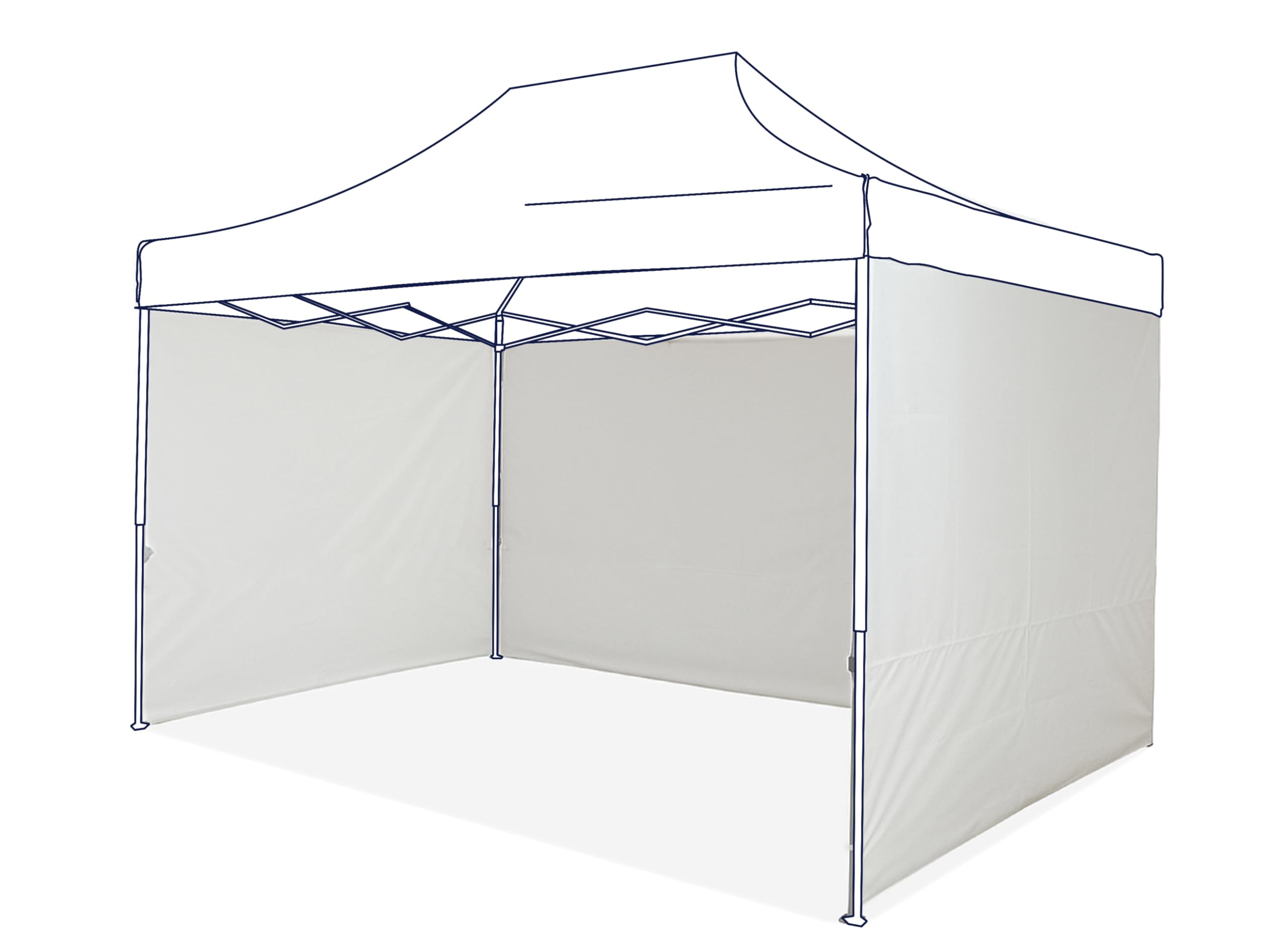 Kit 3 Pareti Laterali per Gazebo Richiudibile 3x4,5 mt - Impermeabili in Tessuto Oxford 420D – Telo Gazebo 3x4,5 Antivento, Tende per Gazebo Laterali con Velcro, Paravento da Esterno
