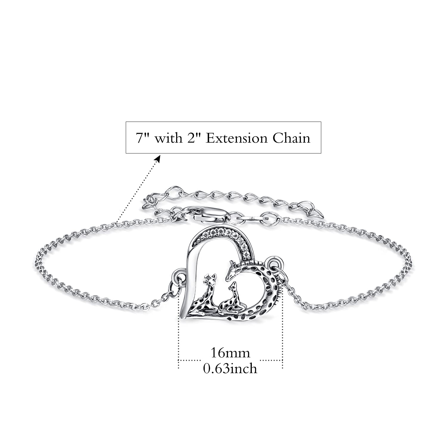 Pulseras para mujer, pulseras oceánicas, pulsera de plata de ley para mujeres y niñas, pulseras de animales, regalos de joyería de moda para amante, mamá, 7+2, Plata de ley, Circonita cúbica
