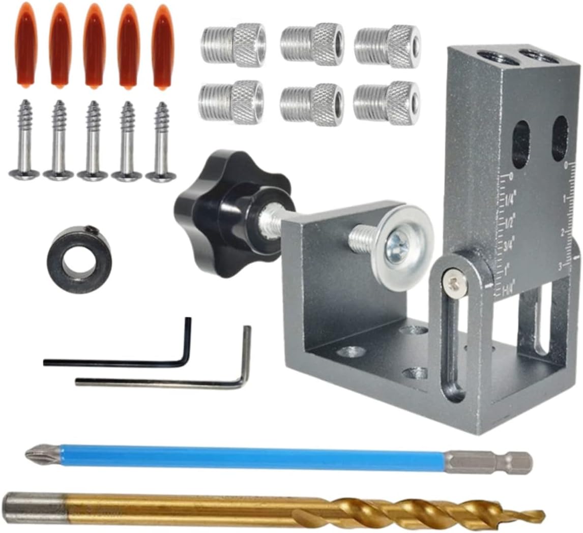 jojofuny 1set Adjustable Woodworking Hole Positioner Tool Accurate Drilling Locator for Furniture Assembly and Panel Splicing Design Clamping Fixture