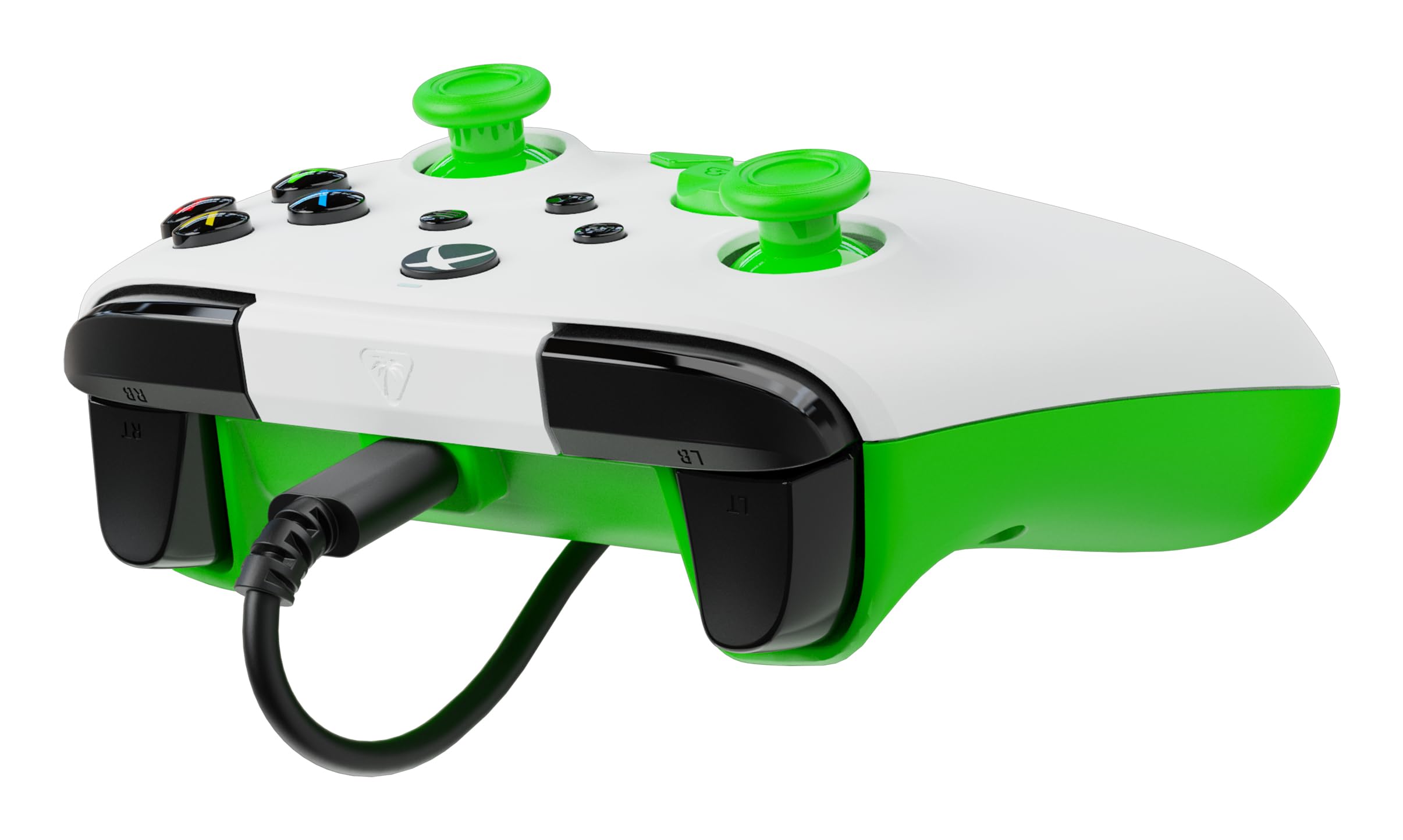 Turtle Beach Rematch Core Bianco/Verde - Gamepad cablato - Con licenza per Xbox Series XS, Xbox One e PC - Pulsanti audio, motori Rumble e grilletti a impulsi, cavo da 3 m