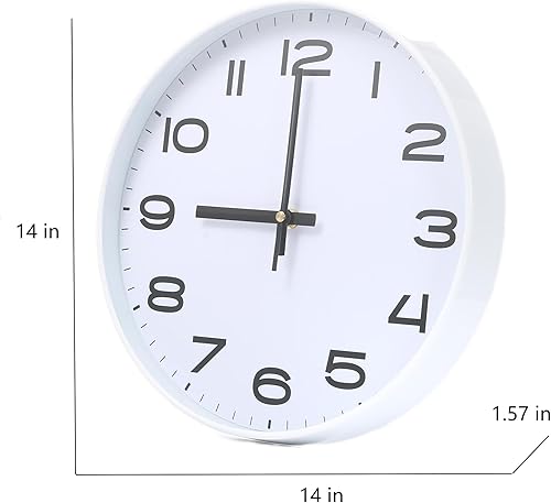 Miniatura 2 de Reloj de pared de 12 pulgadas, silencioso sin tictac, reloj de pared digital que funciona con pilas, para sala de estar, dormitorio, cocina,