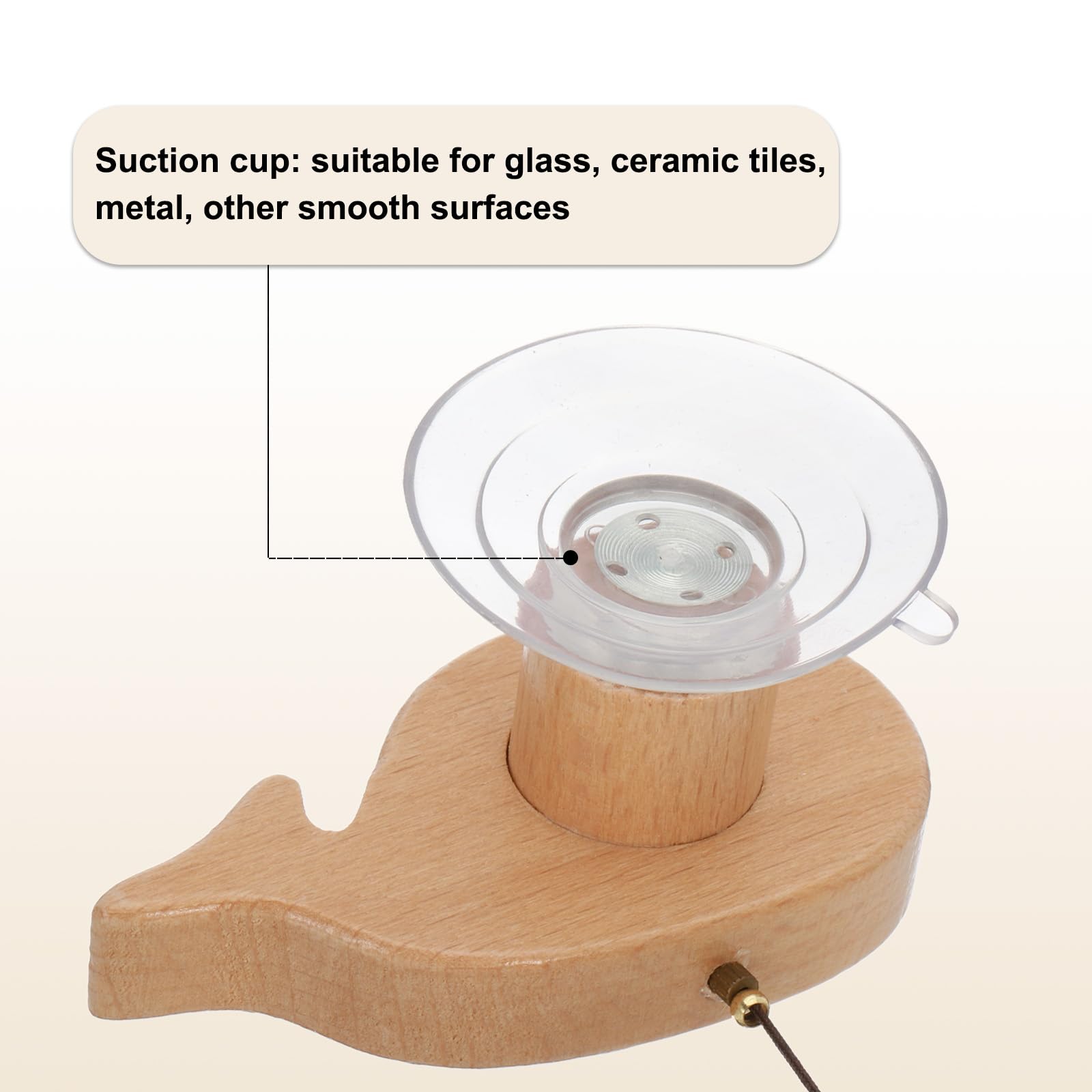 PATIKIL Shopkeepers Bell, Wood Door Chime Hanging Door Bell Jingle Bells Animal Metal Doorbell with Suction Cup for Door Opening Business When Entering Decoration,Whale - Image 4