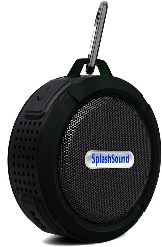 Splashsound Shower Speaker - Waterproof Bluetooth Shower Speaker with Suction Cup, Hanging Clip and Micro SD Card Slot โ Clear 5W Audio Output - By OLIVIA & AIDEN