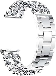 [JUSUTEK] 革新 レディース時計バンド ベルト20mm/22mm カウボーイチェーン 亜鉛合金 スマートウォッチバンド ベルト 腕時計バンド 交換ベルト 金属ベルトメ，女性用時計ストラップタルベルト，メンズ腕時計レザーベルト,クォーツ時計/機械式時計/スマートウォッチ