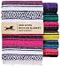 El Paso Designs Genuine Mexican Falsa Blanket - Yoga Studio Blanket, Colorful, Soft Woven Serape Imported from Mexico (Pink)