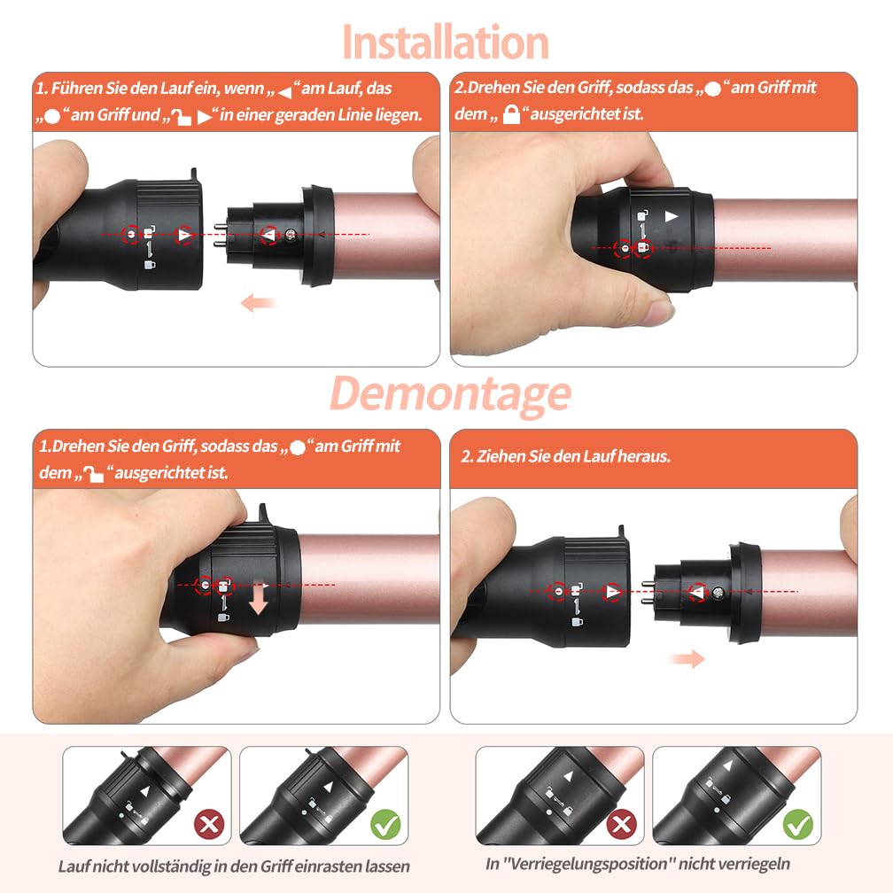 Ferro arricciacapelli piccoli ricci, mini arricciacapelli Haglater 9 mm, arricciacapelli sottili sottili e stretti, riscaldamento rapido 40 secondi, 2 temperature 180 °C/210 °C, bigodini per capelli