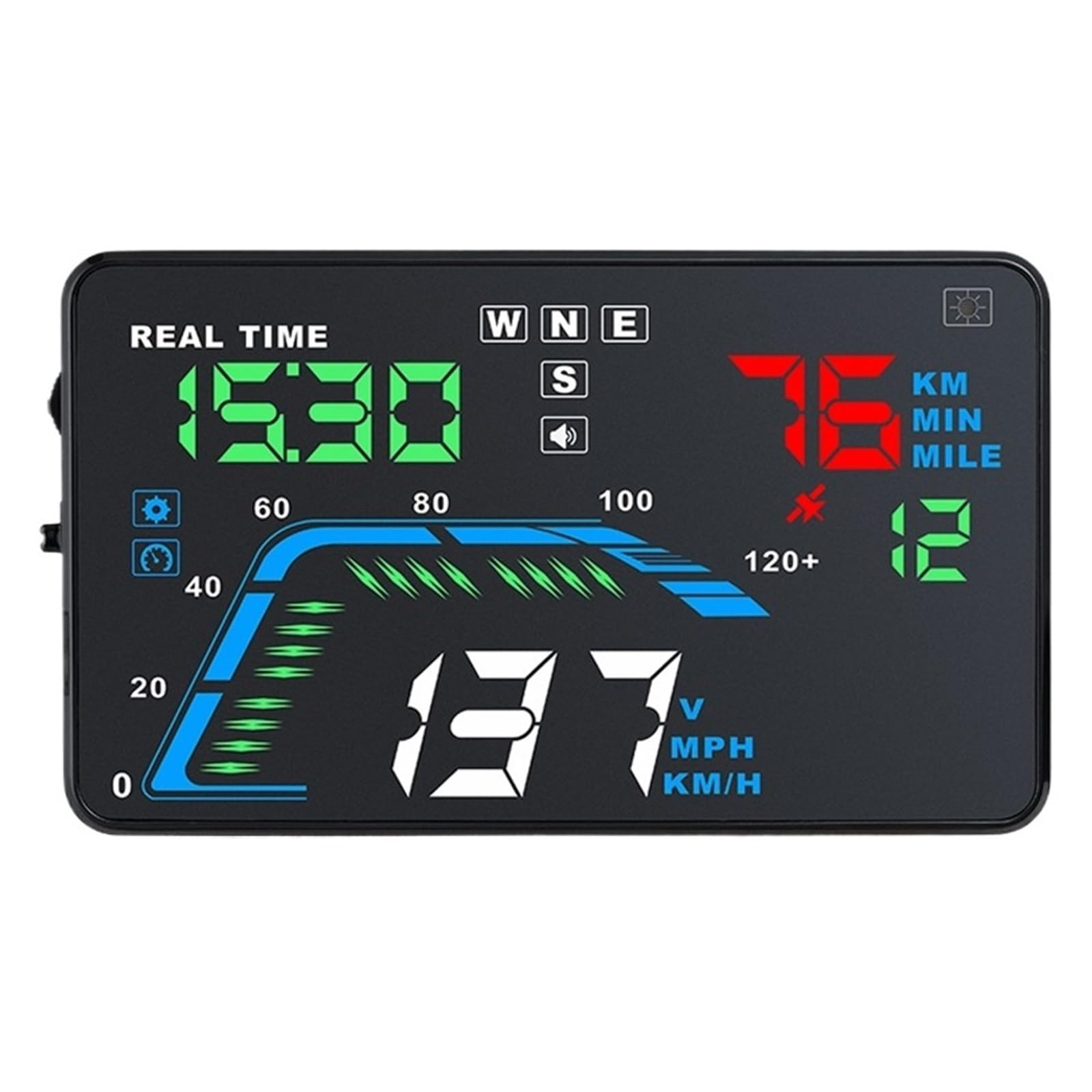 Q7 Auto Car HUD GPS Head Up Display HD 5,5 ''velocímetros Exceso De Velocidad Advertencia Multicolor Tablero Parabrisas Proyector Seguro FáCil De Usar