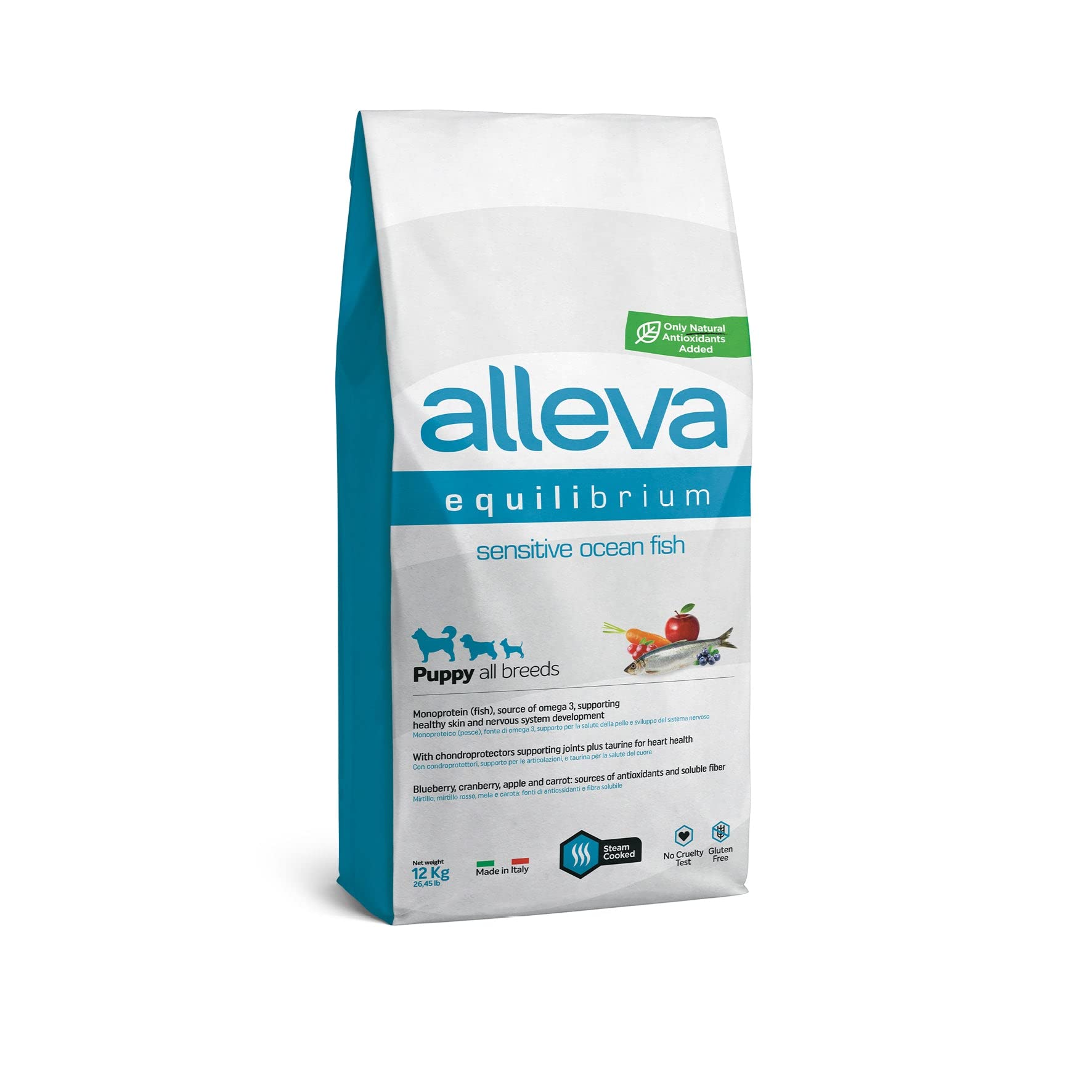 ALLEVA - Wrażliwa karma trawienna - Equilibrium Sensitive - Karma dla szczeniąt - Wszystkie rasy - 12 kg