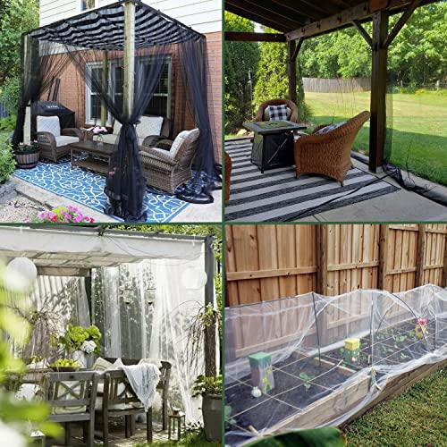 White Diy Mosquito Net Fabric | 10X20 Ft Netting | Insect Cover For Garden, Patio, Outdoor & Windows | Multiple Sizes In Black, White & Green | Mesh Screen Barrier #TOP1