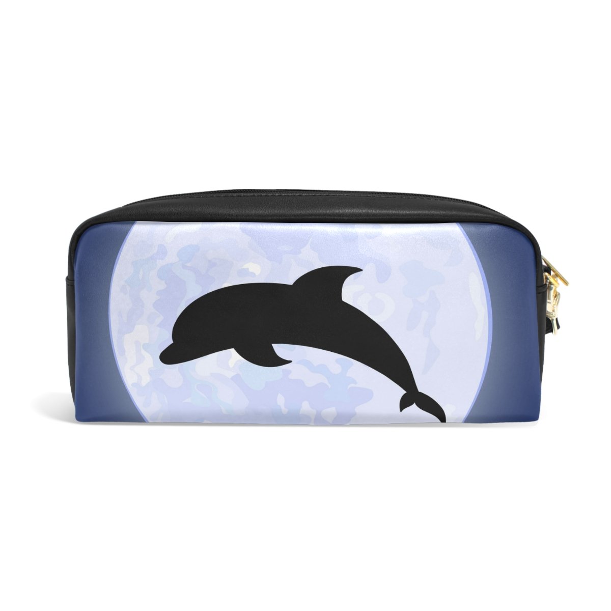 Eslifey Delfin-Mond PU Leder Etui – Stifte- & Kosmetiktasche, Wasserdicht, 20x8x7 Cm