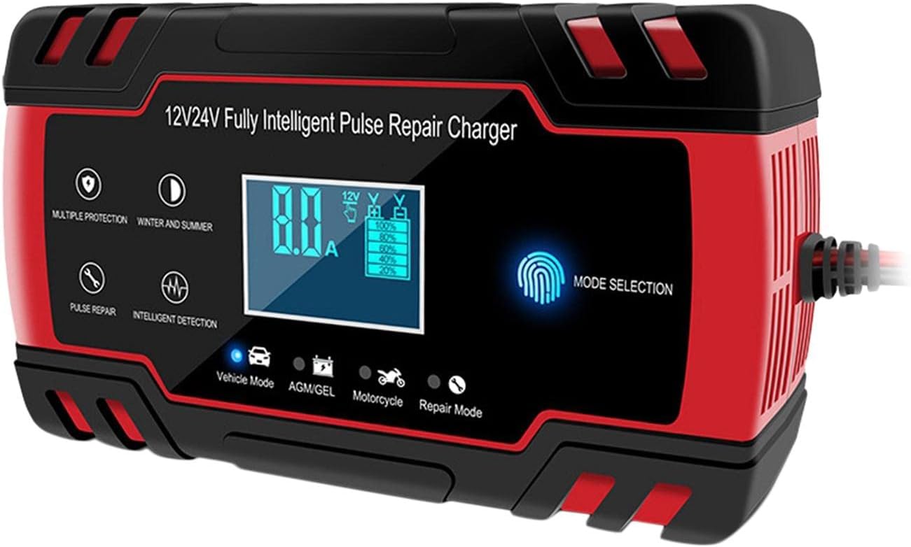 Auto Fully-Automatic Battery Charger Maintainer 12V 8A 24V 4A for Car Lawn1 x Charger| Chargers & Jump Starters| Battery Testers & Chargers | Automotive Tools & Supplies | Motors