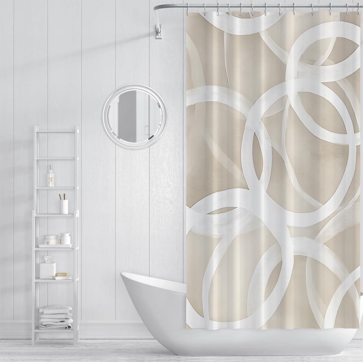 Cortina Ducha círculos geométricos Deco baño W150xL200 cm