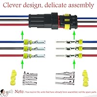Vista 2 de Way Car - Conector eléctrico impermeable de 16 AWG, conector de 3 pines, conectores de cable eléctrico para coche, camión, barco y otras conexiones
