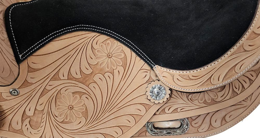 A&M Reitsport Oregon Selle Western en cuir de buffle, 43,2 cm (17")