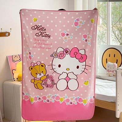 Lightweight Flannel Blanket Soft and Fluffy Blanket Throw Pink Flowers Throw for Baby Girls (Butterfly, 100X140CM)