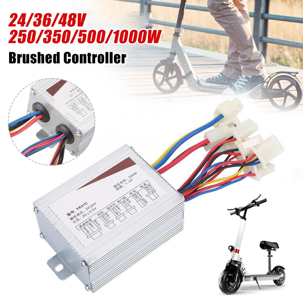 Centralita hulajnoga elektryczna szczotkowana kierowca silnika roweru elektrycznego, akcesoria do kontrolera roweru elektrycznego 24 V/36 V/48 V 250/350/500 W/1000 W kontroler elektryczny skuter (36 V