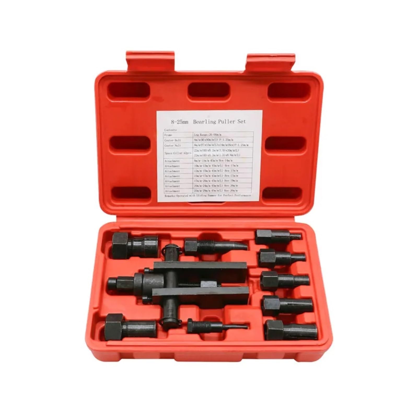 Extractor de Volante Motor Extractor de cojinetes de Motocicleta, Herramienta de extracción de cojinetes con Caja, Kits de Extractor de cojinetes internos, 10 Uds.