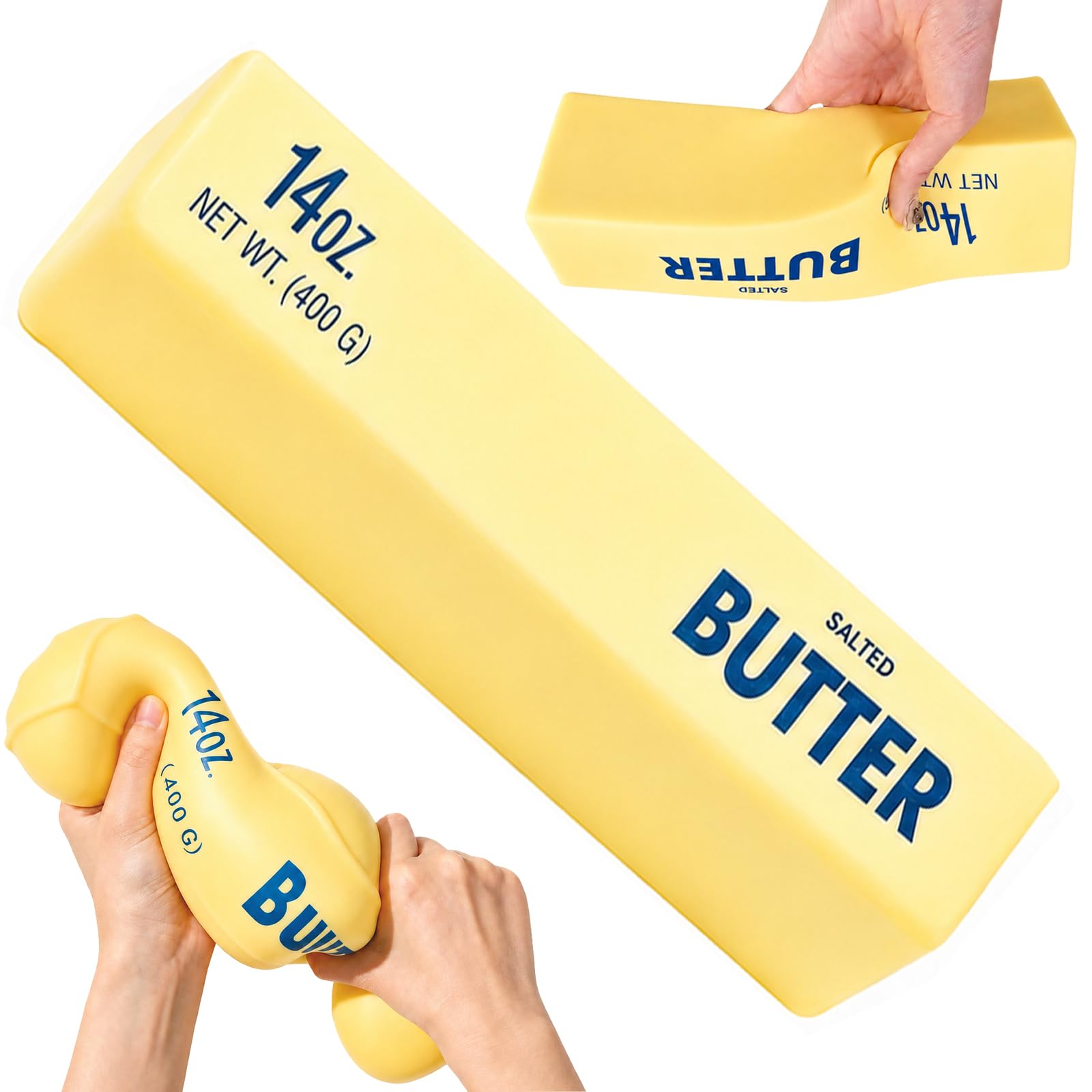 10in Giant Butter Squishy, Large 14oz Butter Squishies Stress Balls Jumbo Slow Rising Sensory Squeeze Toys, Big Butters Stick Fidget Toys for Adults & Kids Stress Anxiety Relief
