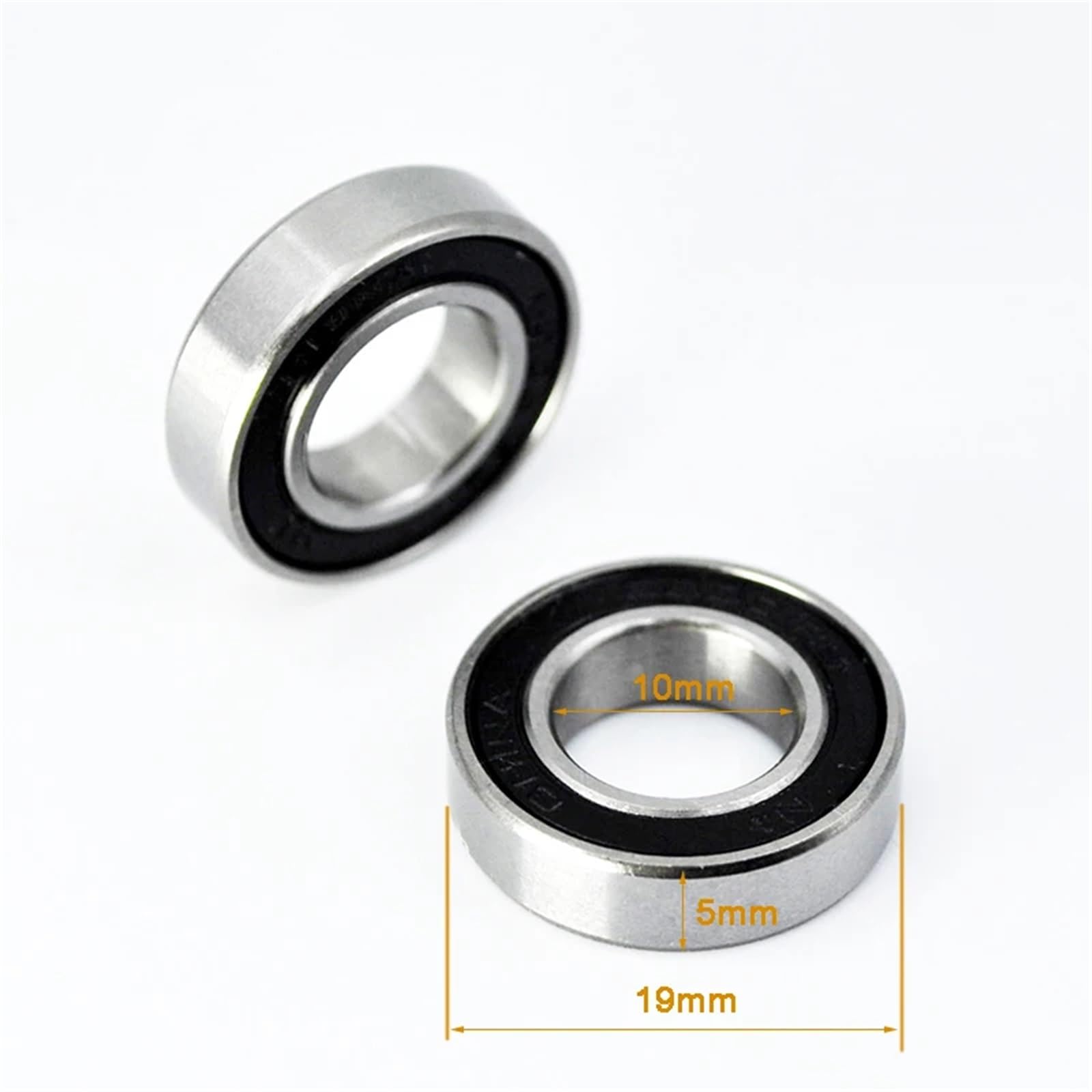 Lot de 2/10 roulements hybrides en céramique 6800 2RS - 10 x 19 x 5 mm - Nitrure de silicium 6800RS - Pour vélo - Diamètre intérieur : 10 mm - Roulement à billes (10 pièces)