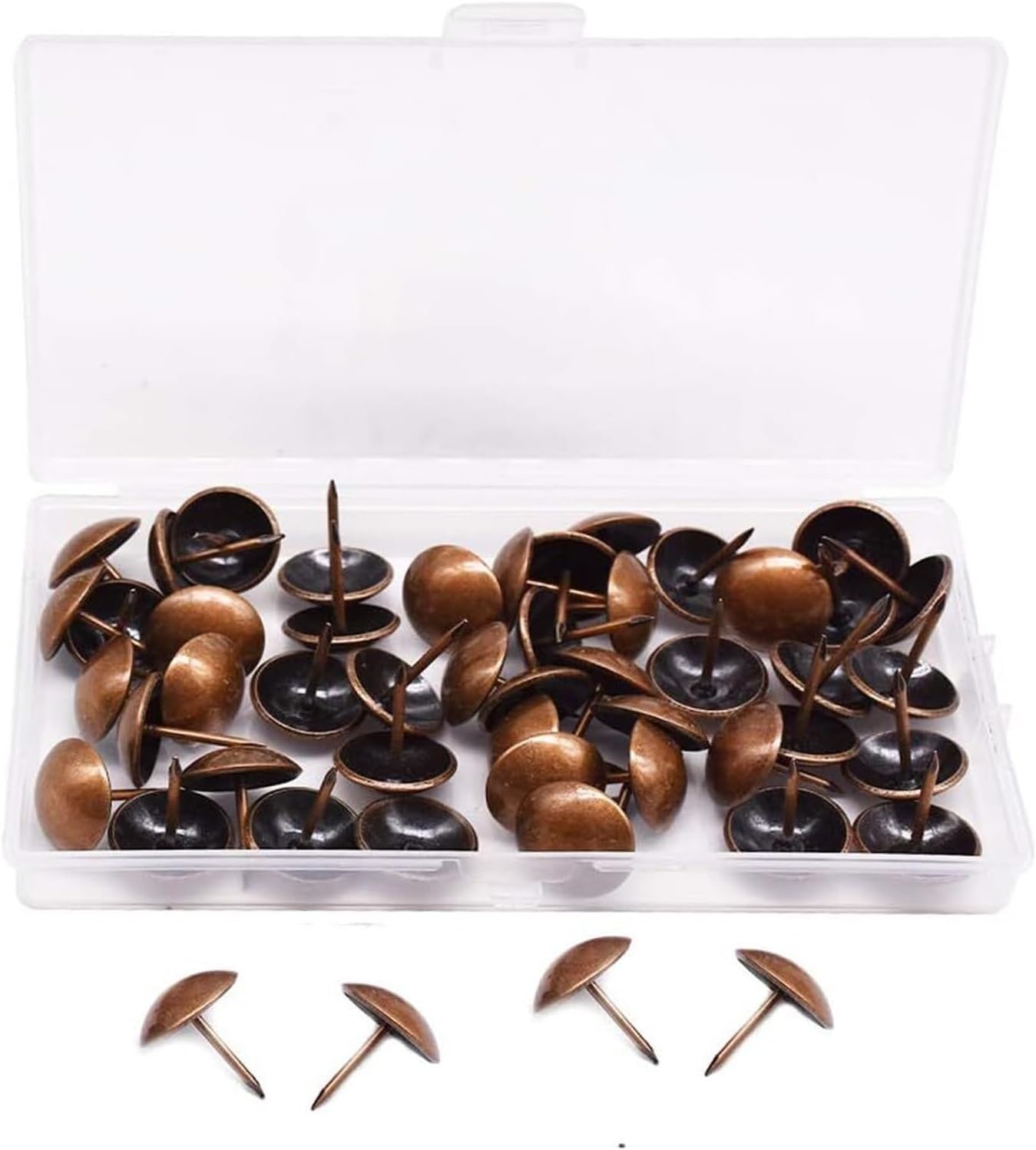 Decorative Furniture Nails Upholstery Tacks10-200 Pieces Upholstery Tacks - Furniture Nails Pins Pins Thumb Tacks, 25 x 25mm/Brown/50PCS