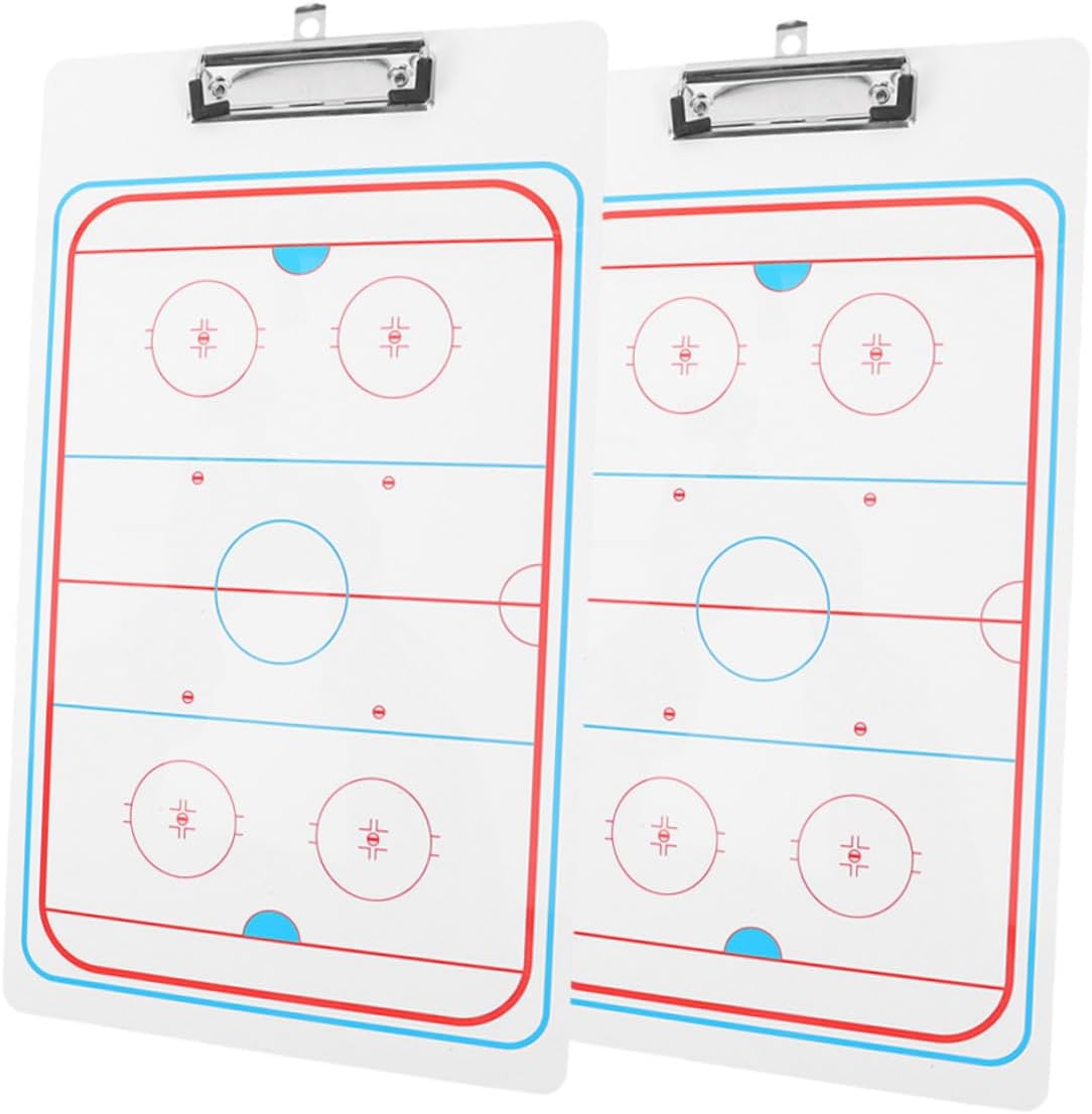 2Pcs Ice Hockey Coaching Boards Erasable Whiteboard for Match Planning and Strategy Demonstration Portable Sports Clipboard for Coaches