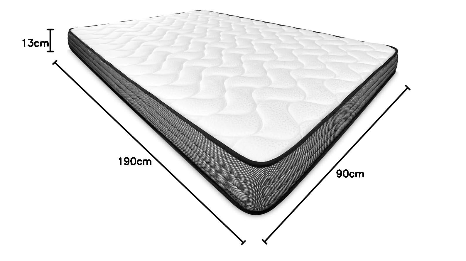 Homey - Colchón Andrea Reversible 90 x 190 cm, Ideal para Camas Nido o Literas, Antiácaros, Antibacterias e Hipoalergénico