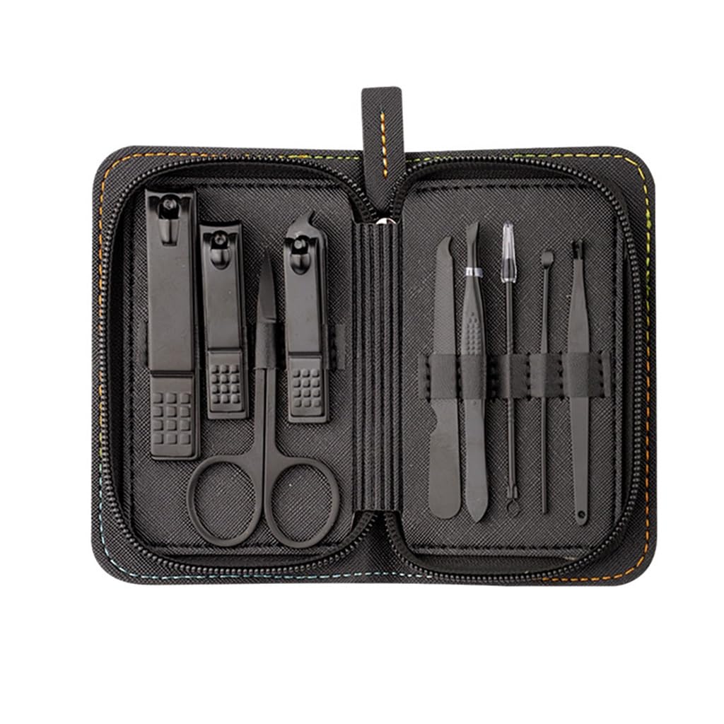 Outils de décoration for nail art avec fermeture à glissière noire en acier inoxydable