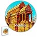 Cambogia Kampong Cham Puzzle 195 pezzi animali di forma rotonda in legno per bambini puzzle per adulti souvenir regalo 16,5 × 16,5 pollici