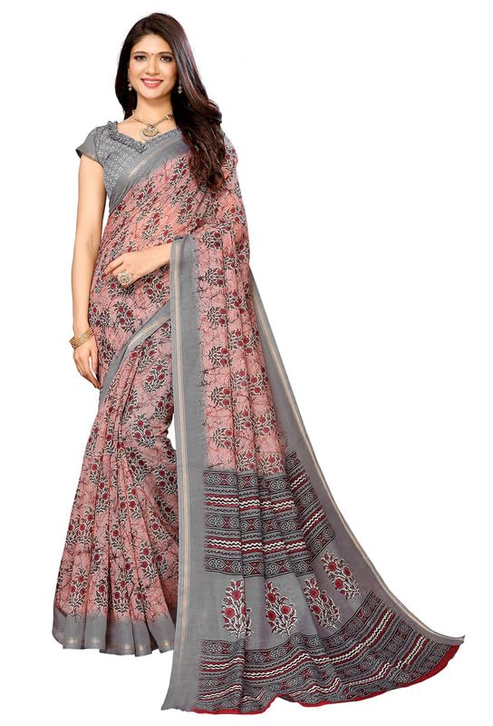 Saree indio de seda para bodas y festivales elegante vestido impreso con blusa