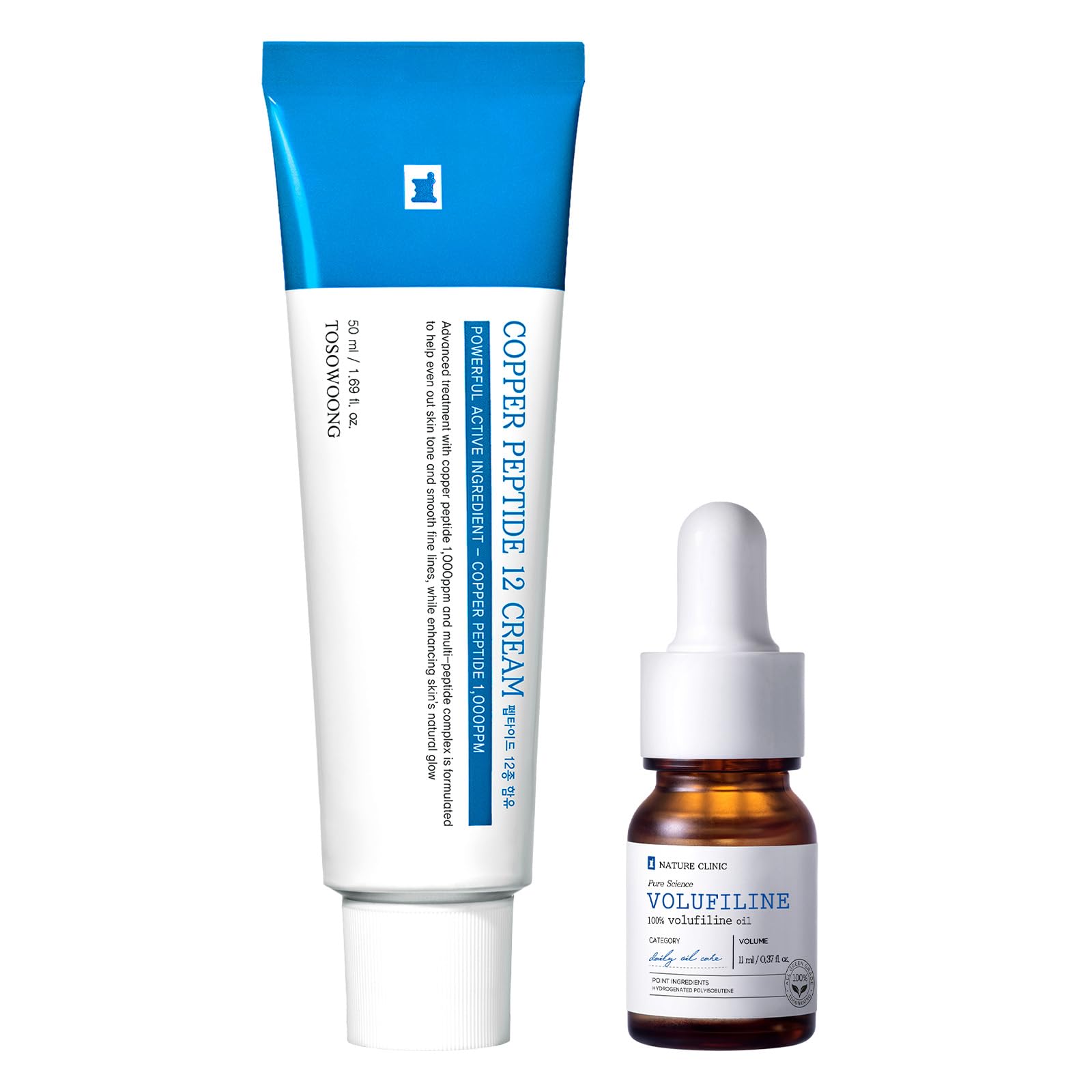 Duo Volume Giovanile: TOSOWOONG Siero Volufiline & Crema Copper Peptide 12 per Rassodamento Cutaneo e Benefici Anti-Età