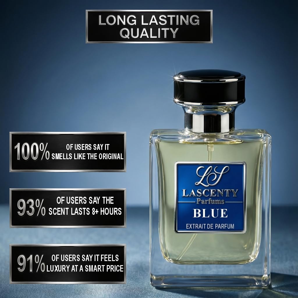BLUE Cologne Inspired by BLEU DE Chnl for Men (1.7oz / 50ml) | Extrait de Parfum | Long-Lasting Fresh Woody Aromatic Scent | Signature Bold Perfume | Luxury Fragrance