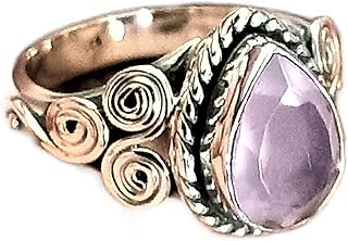 Rose Quartz Ring, 925 Sterling Silver Plated, Boho Ring, Teardrop Stone Ring, Pale Pink Stone Ring, Self-Love Ring, Valentine Day Gift, Handmade Ring, Promise Ring, Friendship Ring, Gifts